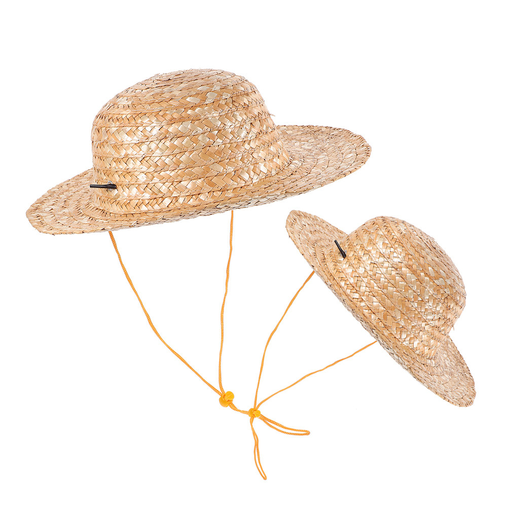قبعتان من القش للأطفال بلون طب - مراجعة Sun Hat Wide Brim وسعره
