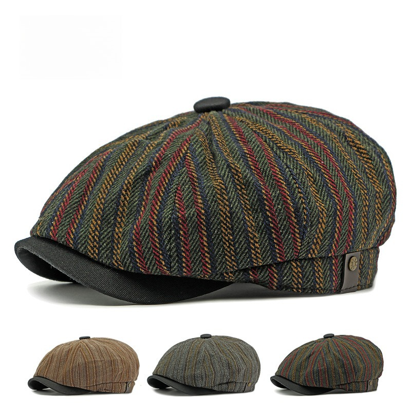 قبعة رجالية كلاسيكية مخططة من  - مراجعة Newsboy Cap Ivy وسعره