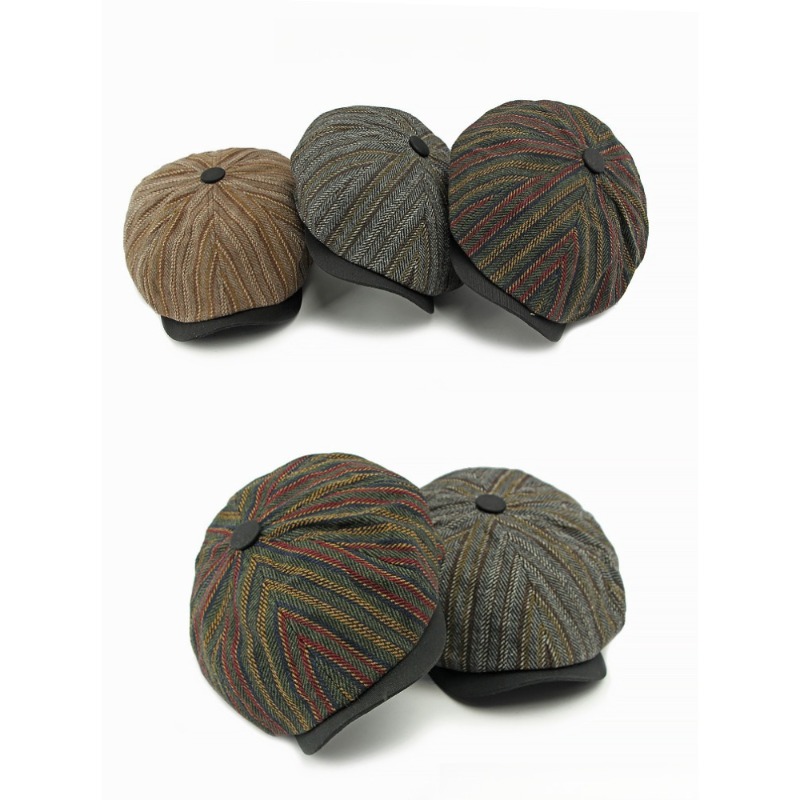 قبعة رجالية كلاسيكية مخططة من  - مراجعة Newsboy Cap Ivy وسعره